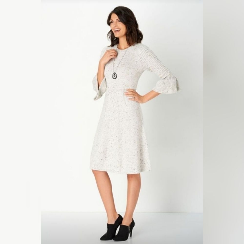 Christopher and‎ Banks Flecked Midi Sweater Dress M